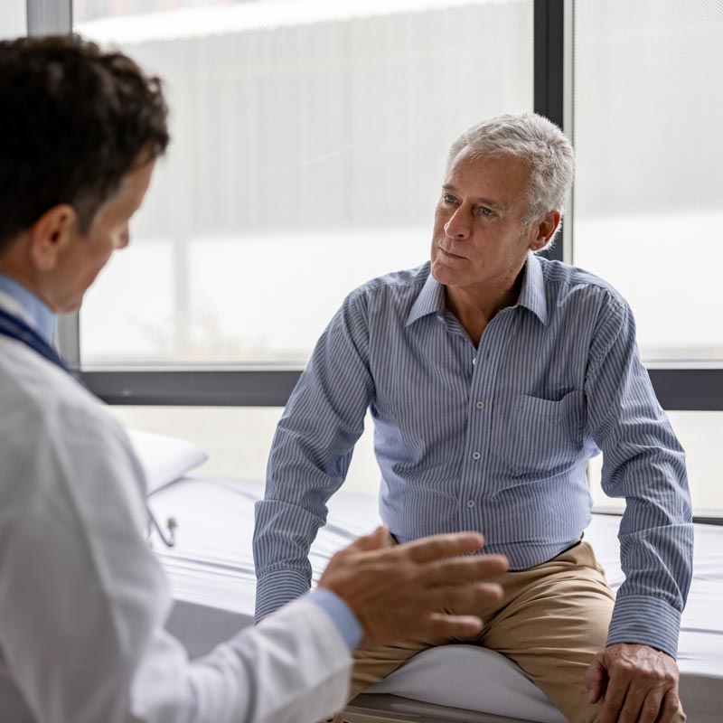 patient talking to doctor