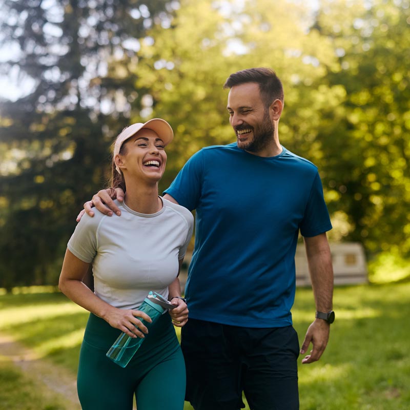 middle aged couple on walk