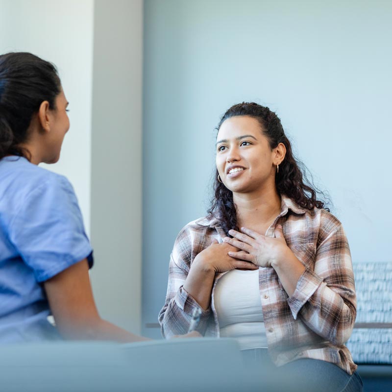 patient talking to doctor